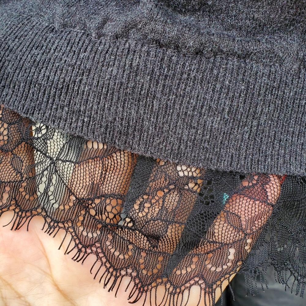 Victoria's Secret long sleeve  lace hemp top sz Sm - Picture 4 of 15